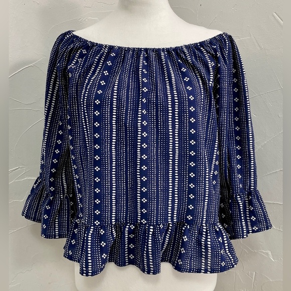 Sanctuary Tops - Sanctuary Bell Sleeves Blouse Navy​
